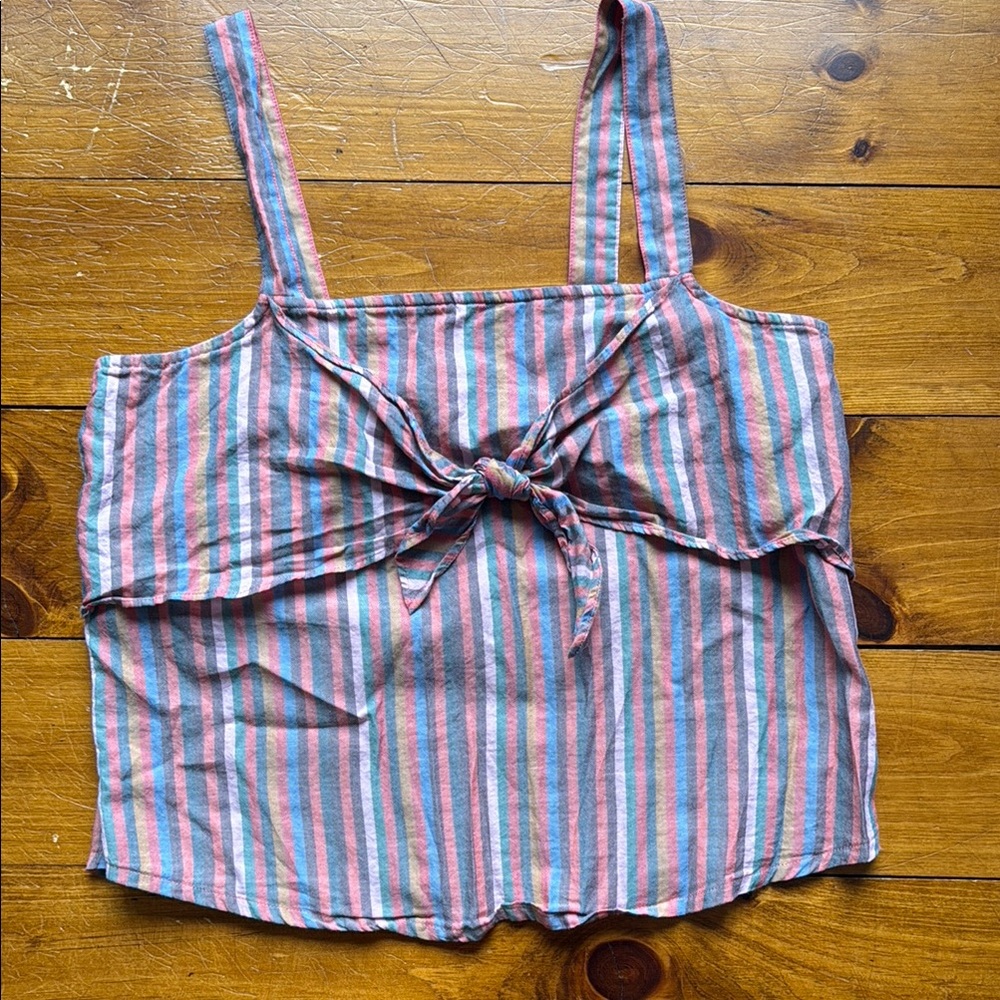 Striped Tie-Front Women’s Top
